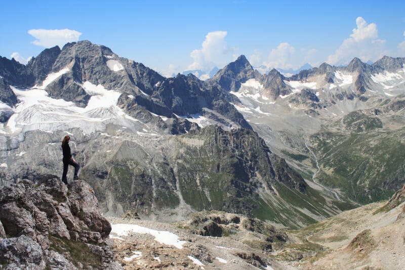 Girl on a rock stock image
