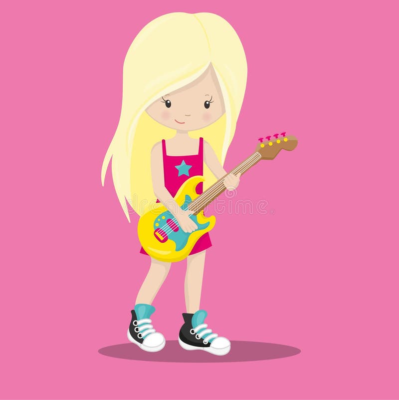 Girl Rock Band Blonde Singer 21 Stock Vector - Illustration of cartoon, rock:  198986960
