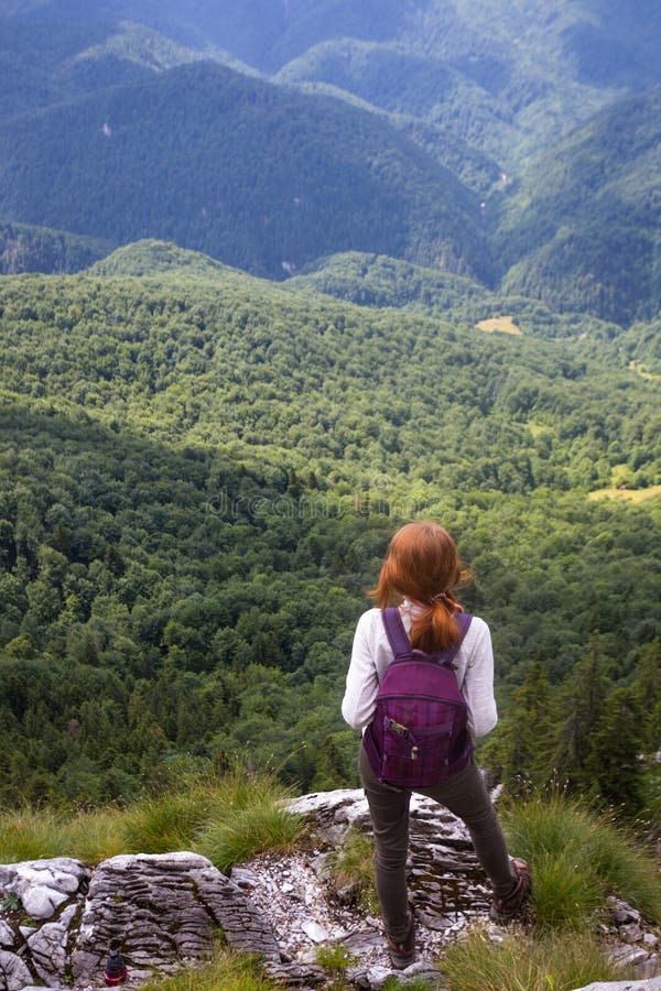 Girl on a rock stock photo. Image of achievement, rock - 3165242