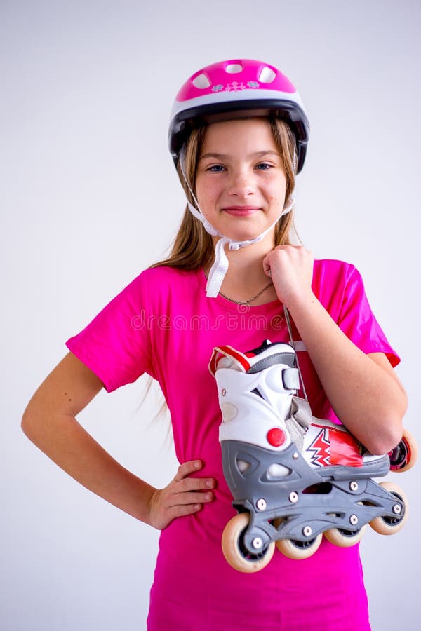Girls on roller skates stock image. Image of female 107246049
