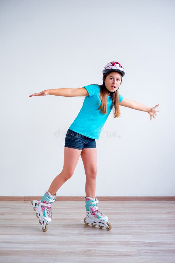Girl on roller skates stock photo. Image of rollerskating 107246998