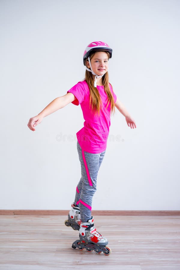 Girl on roller skates stock image. Image of happiness 107294393