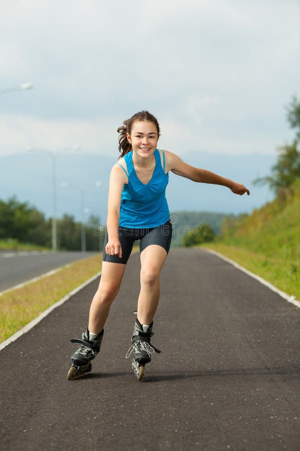 Girl on rollerblades stock photo. Image of roller, competition 37241522