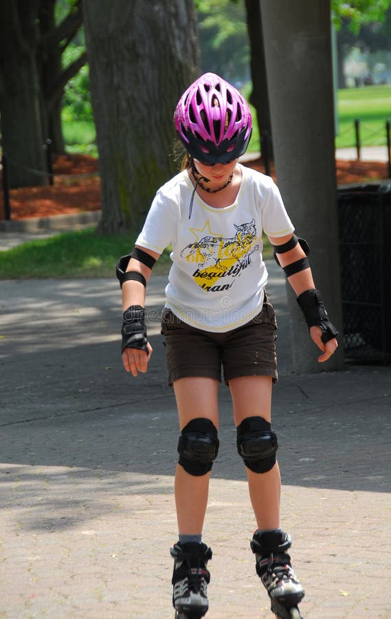 Girl rollerblading stock image. Image of active, people 2223843