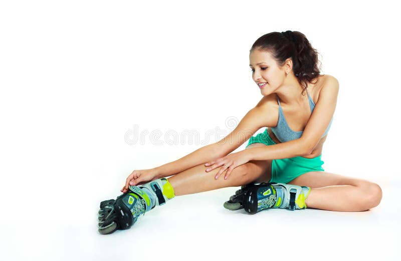 Girl with rollerskates