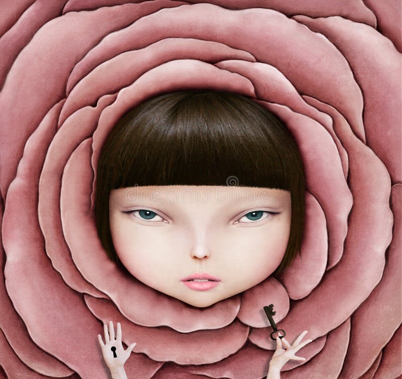 Girl in rose petal