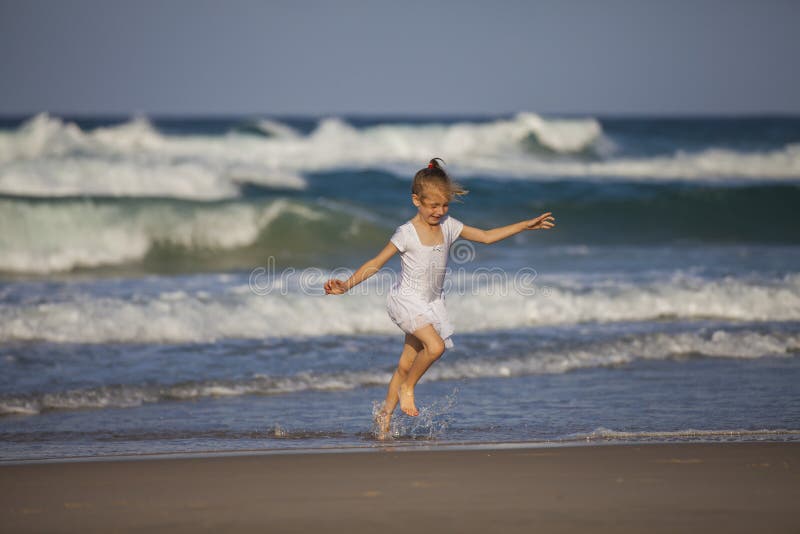 Girl Running on the Beach royalty free stock images Girl Running on the Beach royalty free stock images