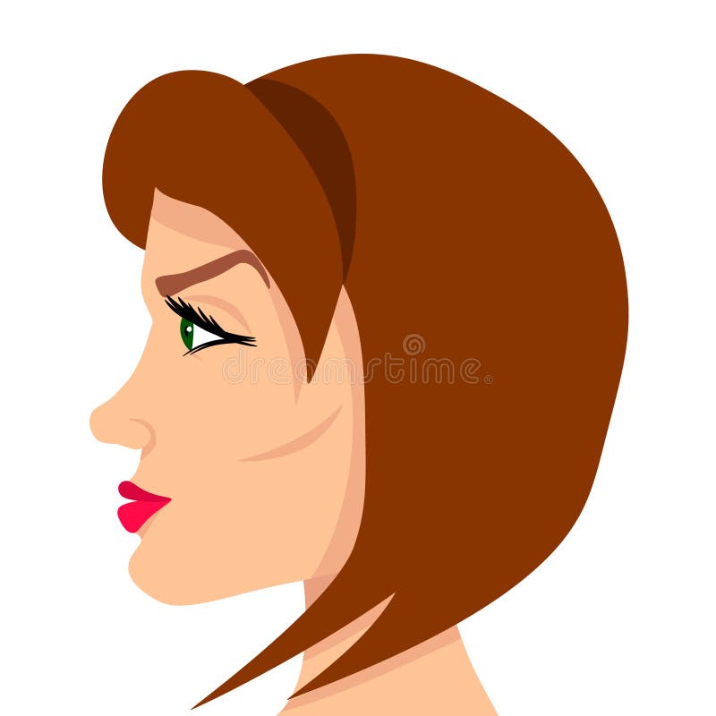 A cute girl s profile Royalty Free Vector Image