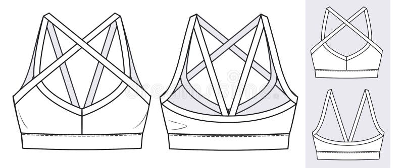 Premium Vector  Girl bralette technical sketch yellow color women's top  bra with straps underwear design template casual underclothing front and  back views vector cad design illustration