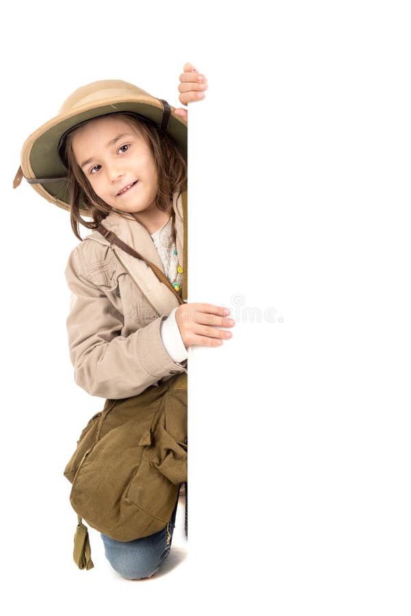 Girl in safari costume royalty free stock photos Girl in safari costume royalty free stock photos