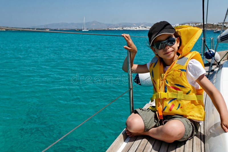 Girl on sailing boat