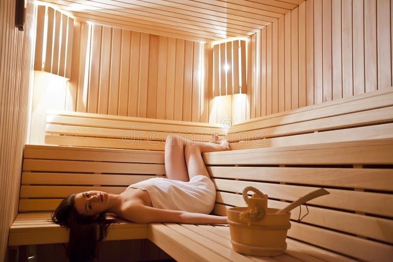 Girl in sauna stock photo. Image of lifestyles, heat - 24206874