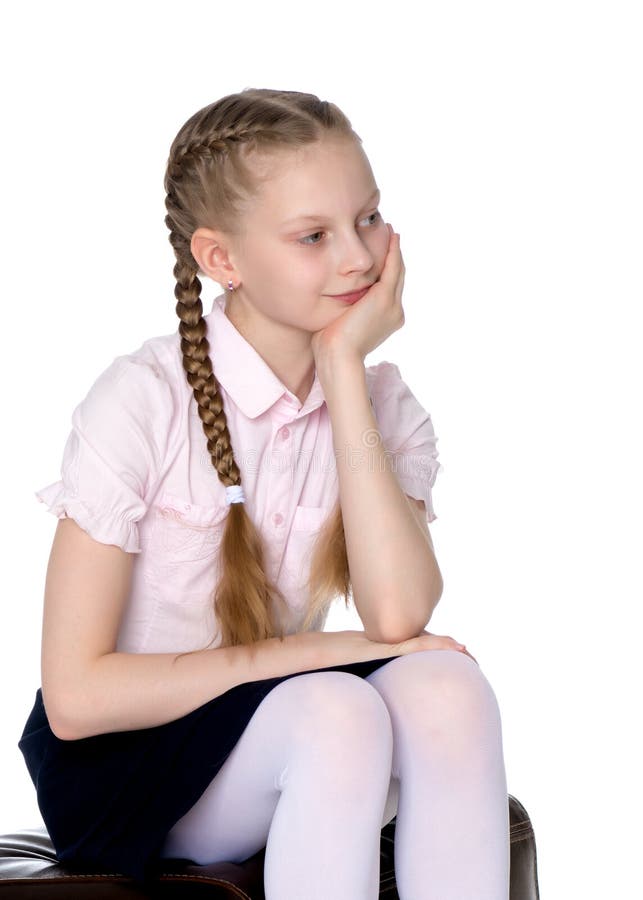 Teenager schoolgirl pigtails girl
