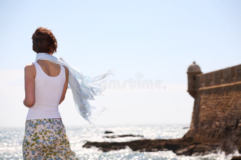 Girl on seashore