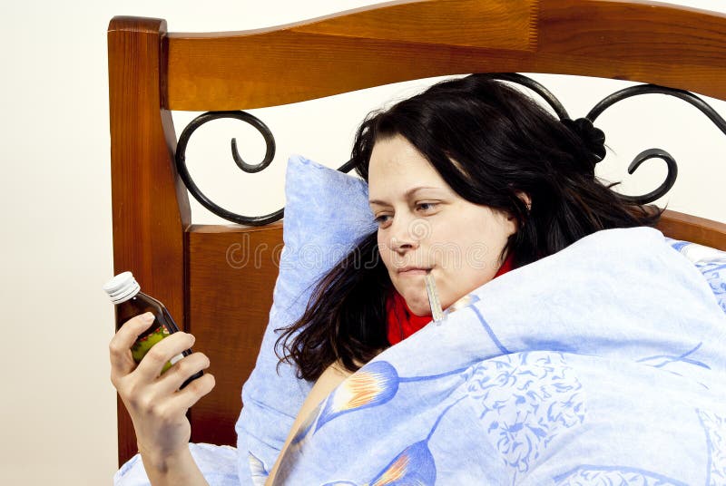 Girl is sick and in bed