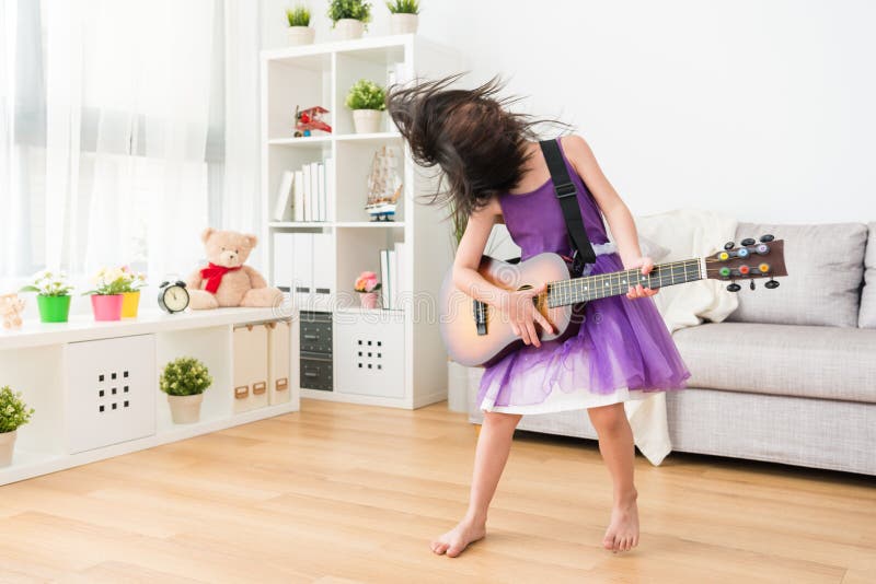 Girl Sings And Plays Crazily Stock Image Image Of Instrument