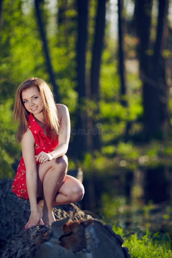 Beautiful Full Figured Blonde Woman Outdoors Stock Image Image Of Park Boots 21915815