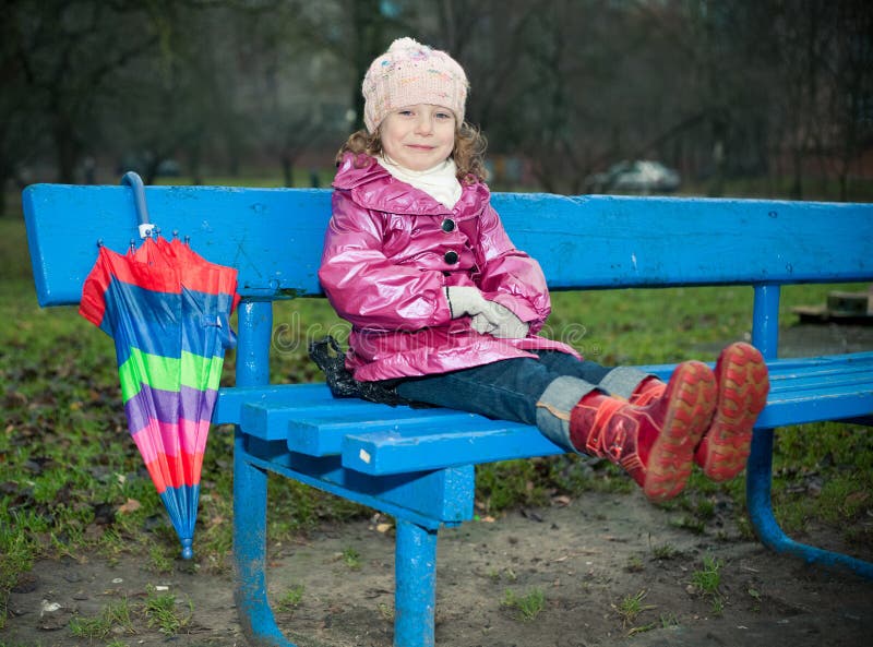 Girl sits on bench stock photo. Image of love, nature - 12773668