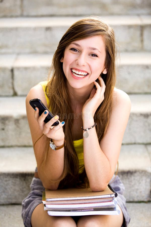 Girl sitting on stairs royalty free stock image Girl sitting on stairs royalty free stock image