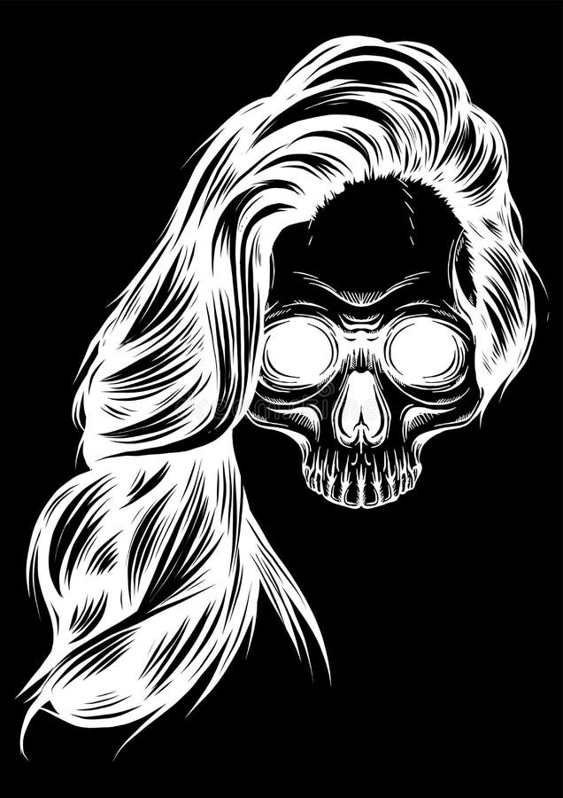 Girl with skeleton make up hand drawn vector sketch. Santa muerte woman witch portrait stock illustration royalty free illustration Girl with skeleton make up hand drawn vector sketch. Santa muerte woman witch portrait stock illustration royalty free illustration