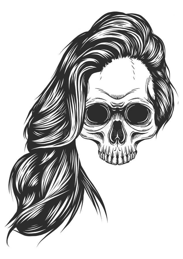 Girl with Skeleton Make Up Hand Drawn Vector Sketch. Santa Muerte Woman ...