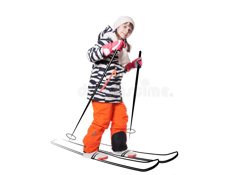 Girl in a ski suit stock image. Image of person, passion 49944373