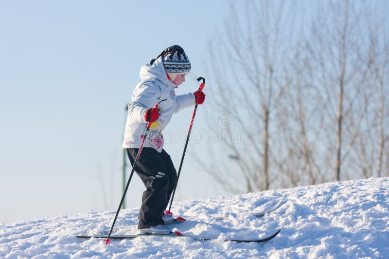 Girl skiing