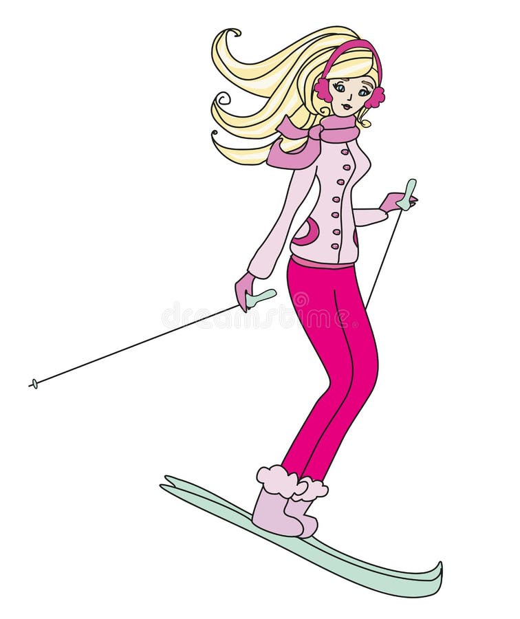 Cartoon Girl Skiing Stock Illustrations 882 Cartoon Girl Skiing Stock Illustrations, Vectors