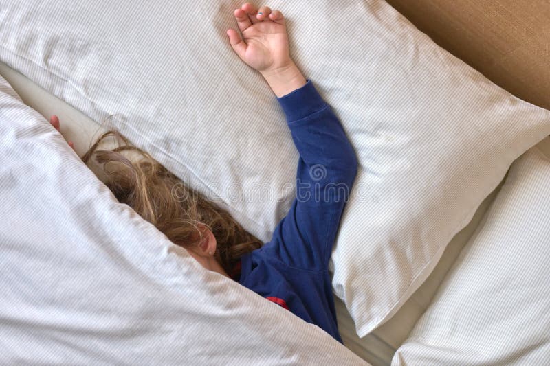 Girl Sleeping in a Bed Covered by the Quilt Stock Image Image of baby