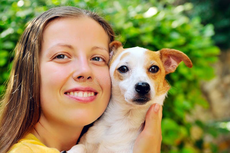 Girl with a small dog