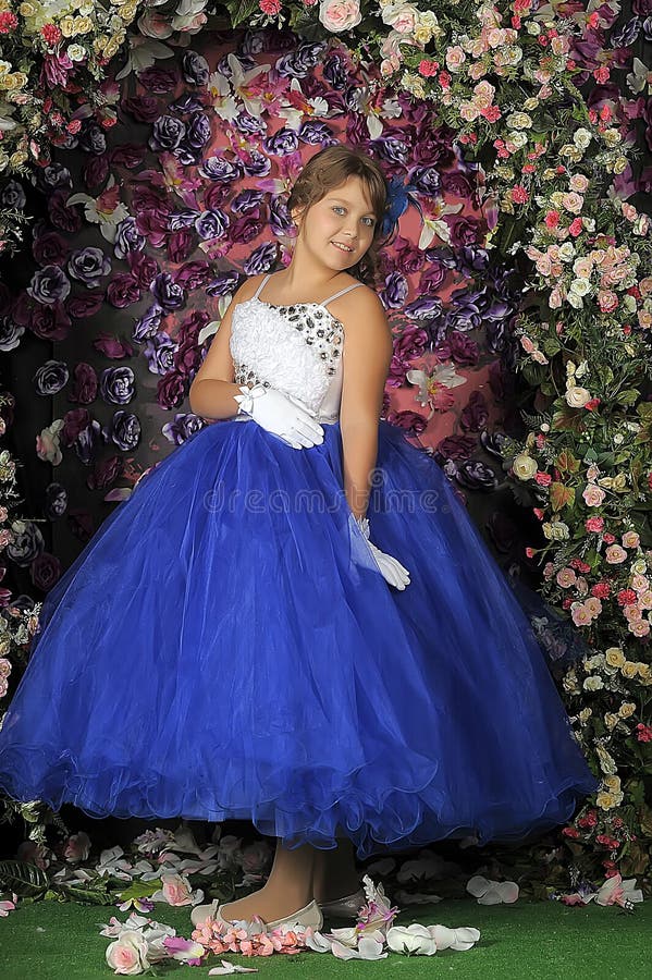 Winter Wonderland Blue Flowers And White Tulle Ball Gown,Sweet 16 Dres –  Simplepromdress