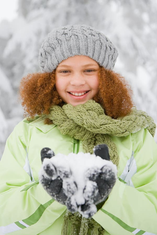 Girl with snow