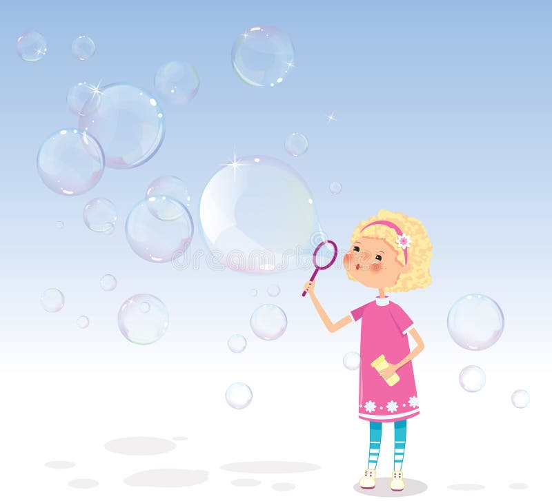 Girl with soap bubbles