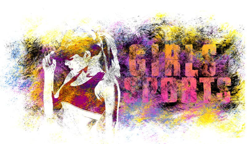 Girl sport art. Fitness motivation. Sport graphic style. Girls sports illustration. Fashion stylish print. Template apparel, card, royalty free illustration Girl sport art. Fitness motivation. Sport graphic style. Girls sports illustration. Fashion stylish print. Template apparel, card, royalty free illustration