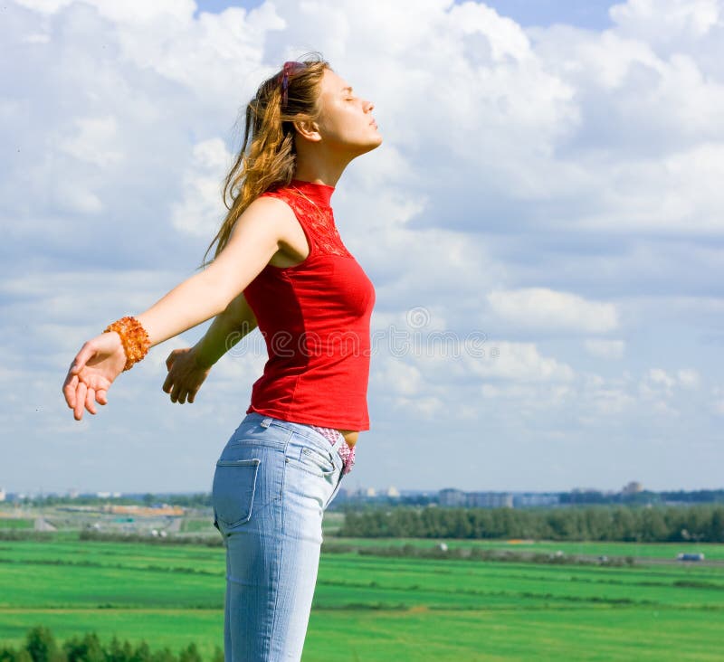 Girl spread her wings stock photo. Image of elegant, relax 8784924