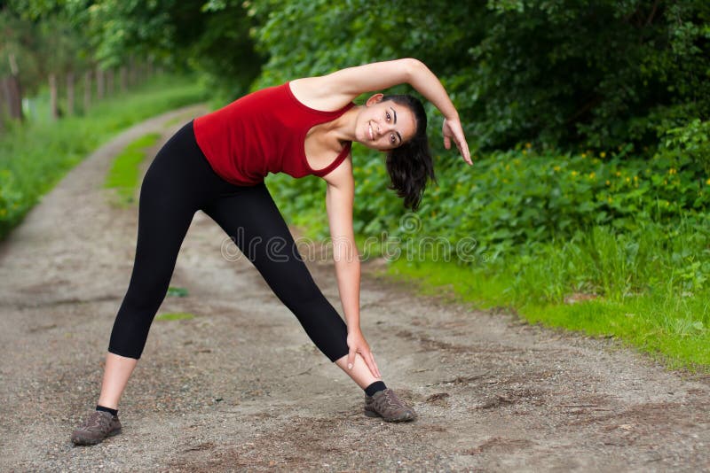 Girl stretching