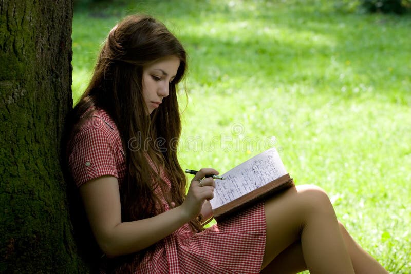 Girl studying in the park