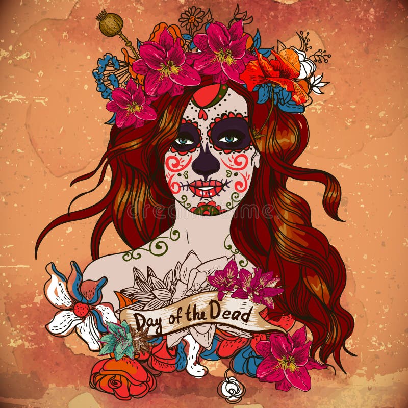 Girl With Sugar Skull, Day of the Dead