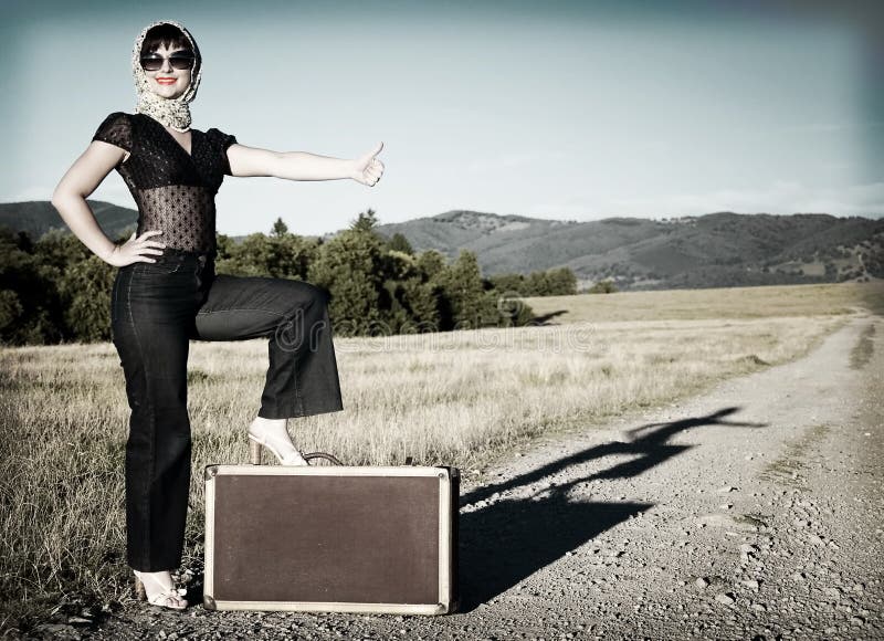 Girl with suitcase