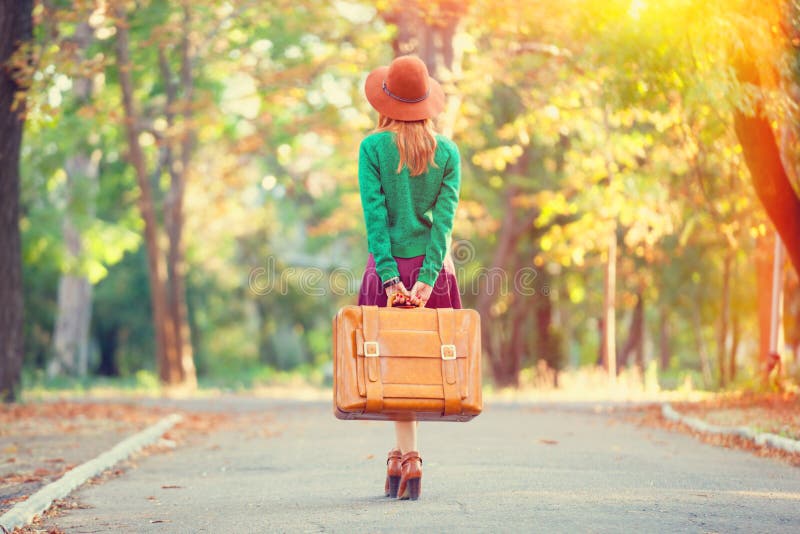 Girl with suitcase