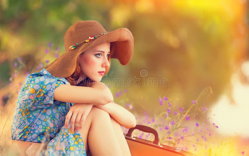 Girl with suitcase