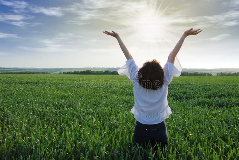 Girl with sun light