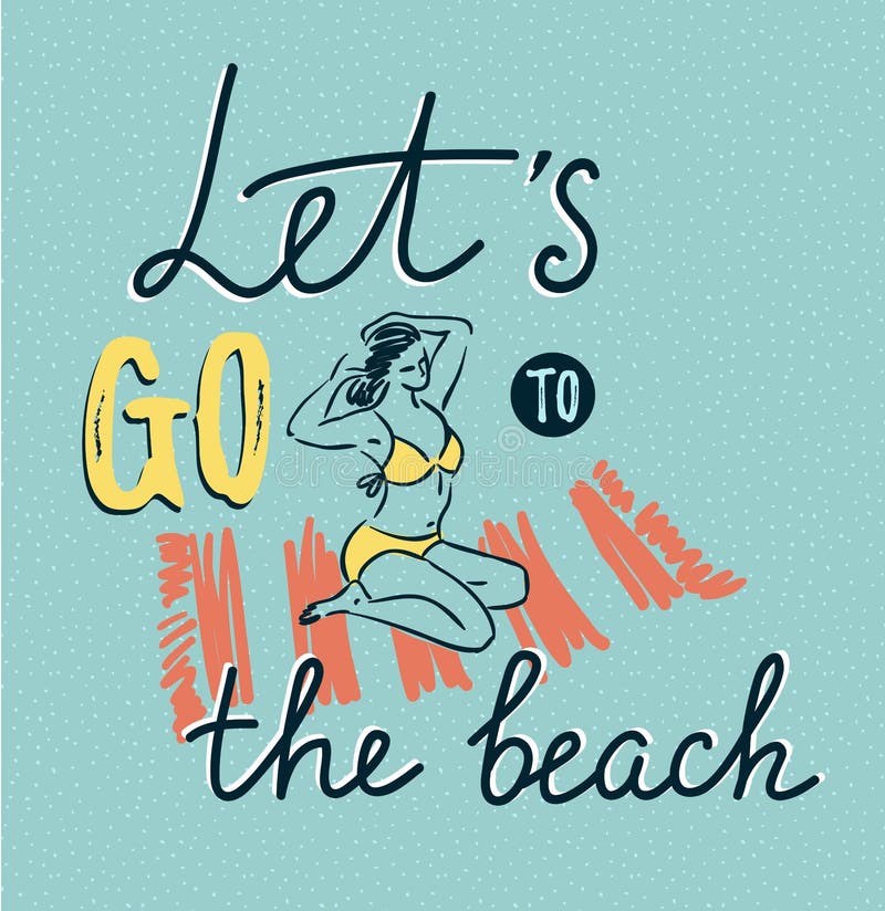 Girl sunbathing on a beach mat on the sea and comb the hair - Summer vacation concept. Vector illustration.