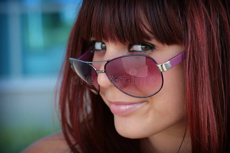 Girl in sunglasses stock photo. Image of portrait, sunglasses 17485558