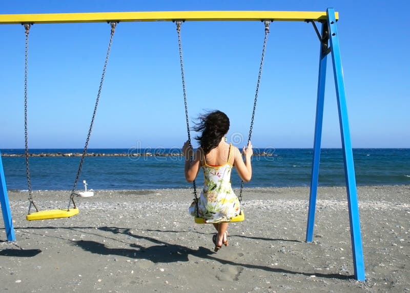 Girl on the swing chair