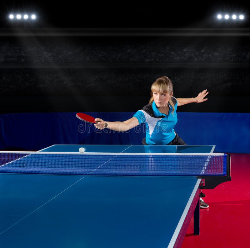 Table tennis player strikes bowling pins with ping-pong balls