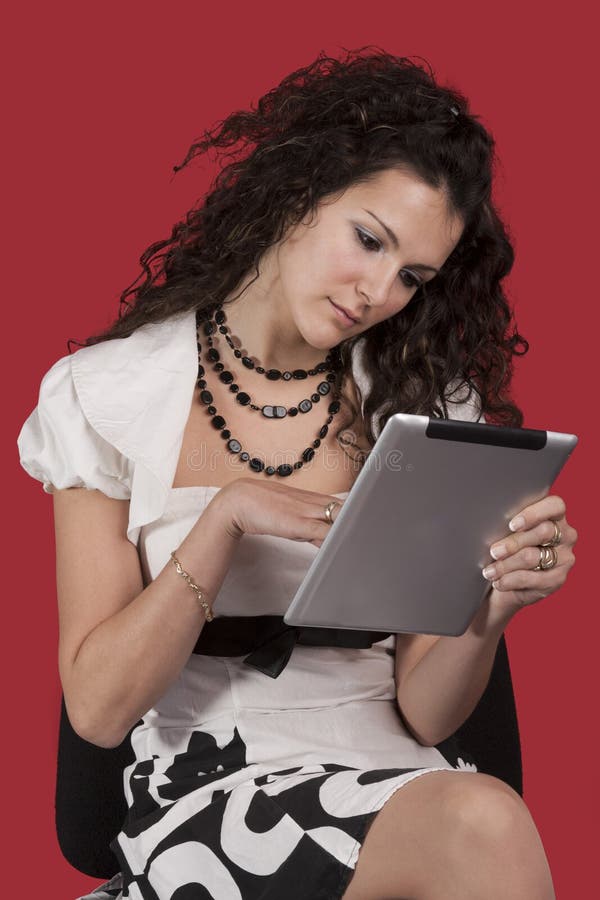 Girl and tablet pc