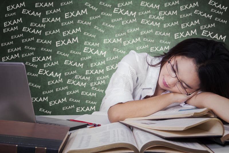 Girl Take a Rest after Studying for Exam Stock Image - Image of literature,  hispanic: 52523273