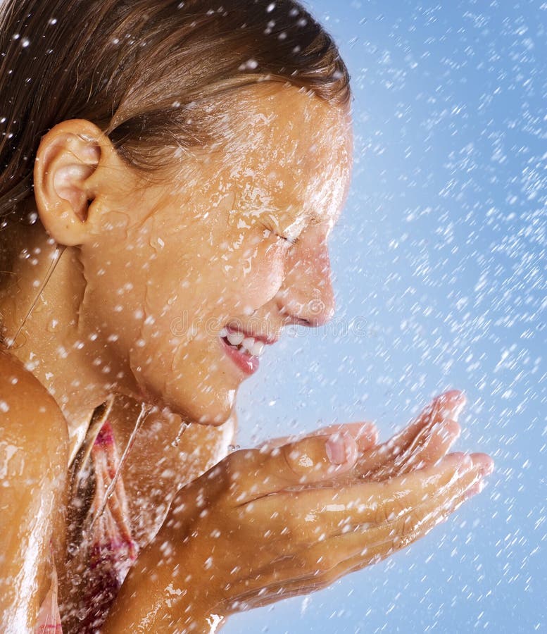 Girl Taking A Shower Stock Photo Image Of Home Hap