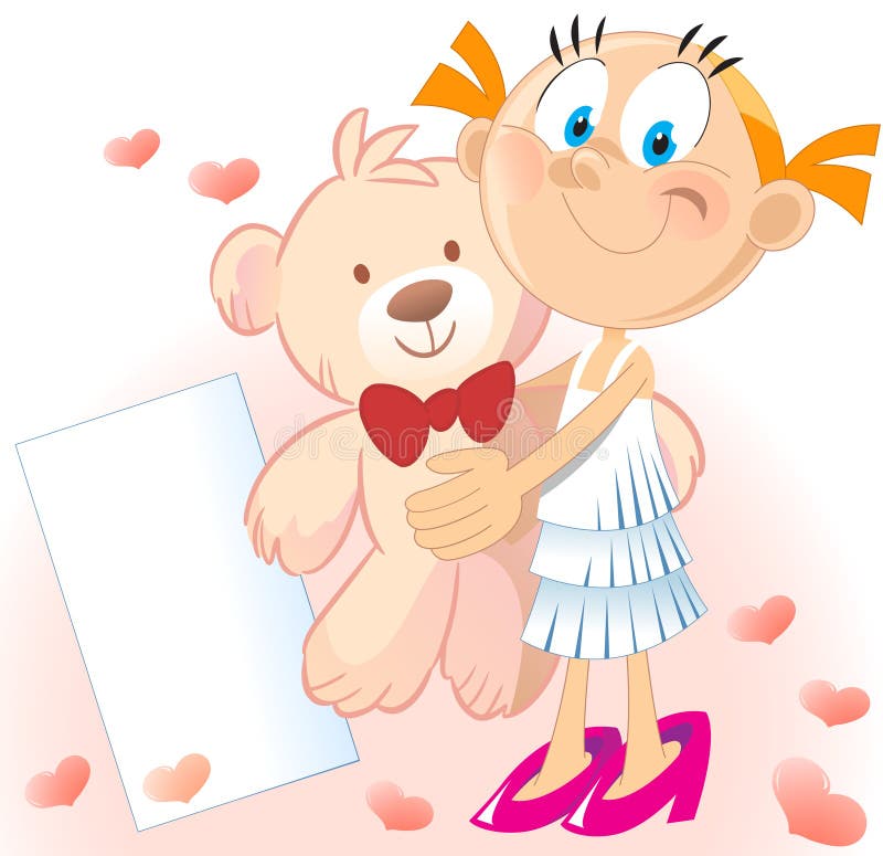 Cartoon Teddy Bear Girl Stock Illustrations – 10,882 Cartoon Teddy Bear ...